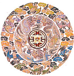 针织龙纹刺绣