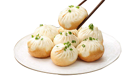 一盘美味生煎包