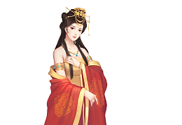 汉服皇宫贵妃类型美女