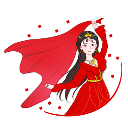 西域风情美女元素