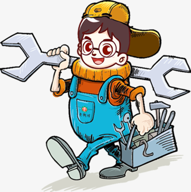 手绘免扣修理工元素