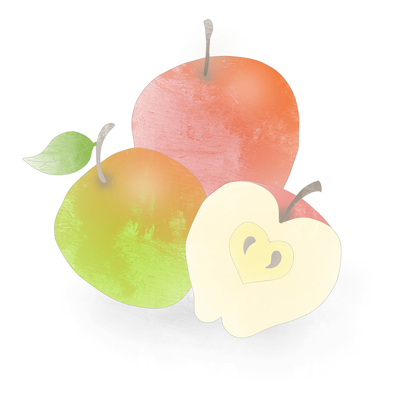 手绘水果苹果元素