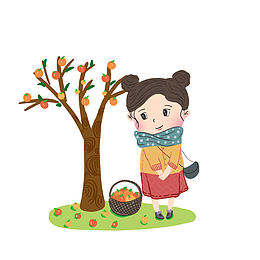 冬天可爱女孩元素