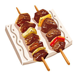 可爱炸串元素烧烤