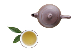 茶 茶壶 茶水 棕色 叶子 俯视茶壶