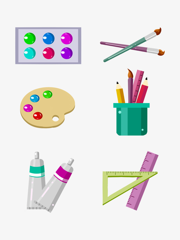 手绘绘画工具元素