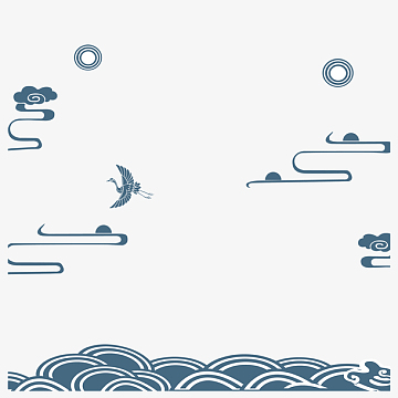 古风banner背景(1920x600)psdpng中国风淡蓝色仙鹤天空背景(4724x2362