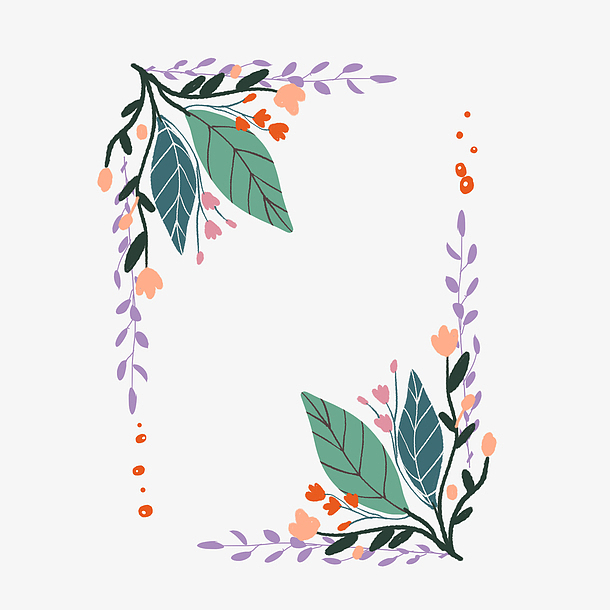 手绘植物插画树叶边框素材免抠素材免费下载 觅元素51yuansu Com