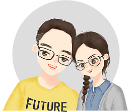 卡通青年情侣头像漫画