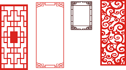 复古传统中国风窗户边框