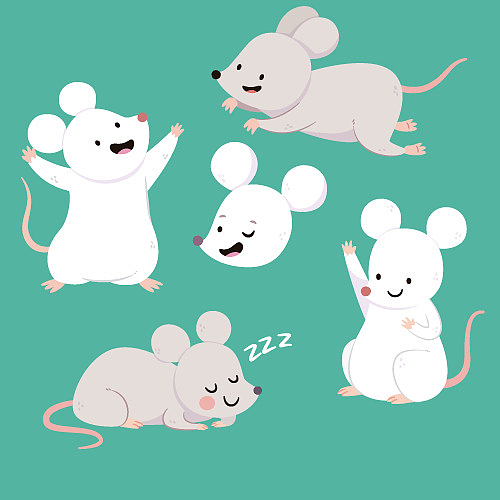 卡通老鼠可爱插画