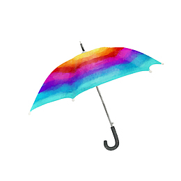 手绘彩色漂亮雨伞