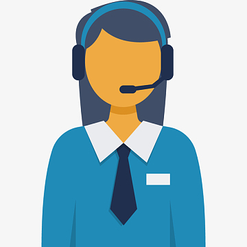 物流客服人员蓝色示意图图标
