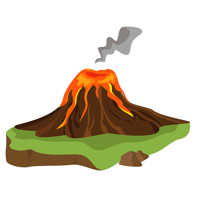 黑色喷岩浆火山