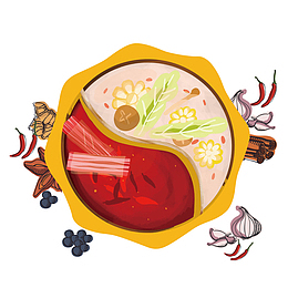 卡通火锅食材