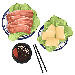 手绘卡通火锅食材免抠图