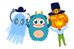 万圣节三个小怪物