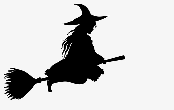 万圣节 女巫 剪影