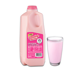 粉红色草莓牛奶素材