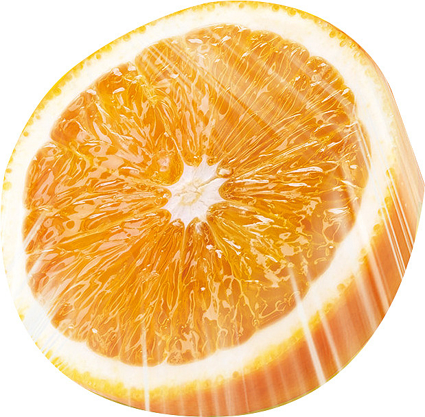 水果橙子保鲜膜包裹的橙子