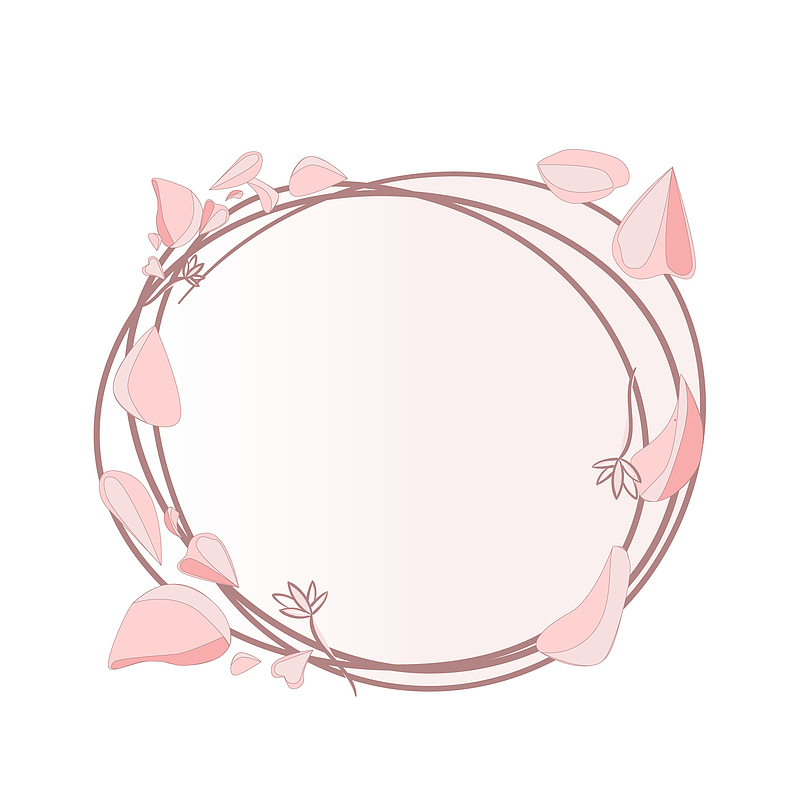 粉色的落花边框插画