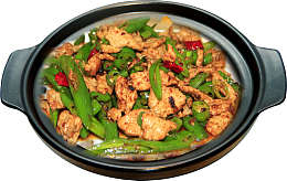辣椒炒肉煲仔饭