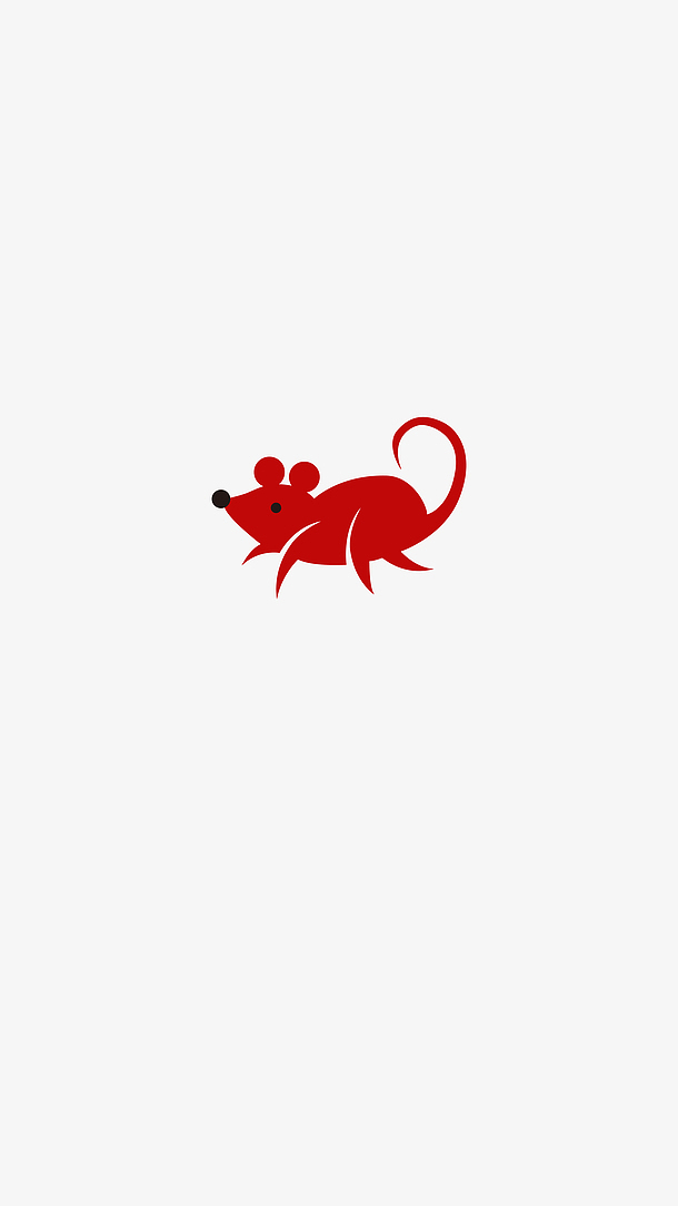 鼠年红色扁平元素