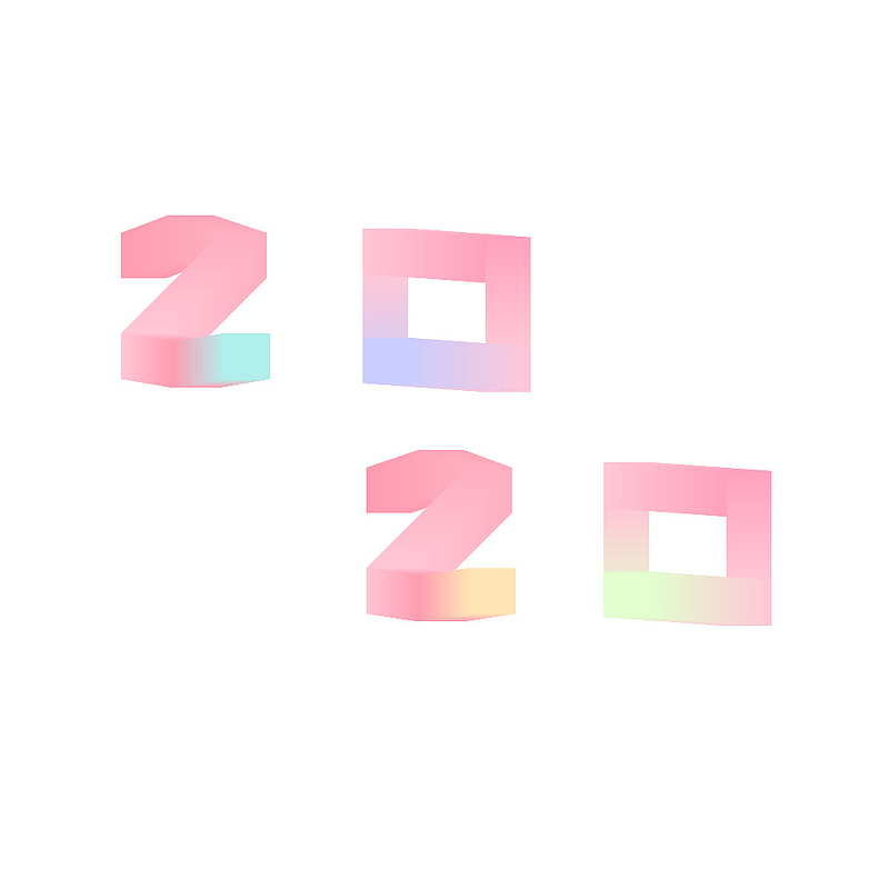 2020彩色数字