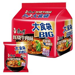 康师傅大食袋红烧牛肉面
