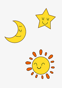 少儿儿童卡通手绘星星月亮太阳形象