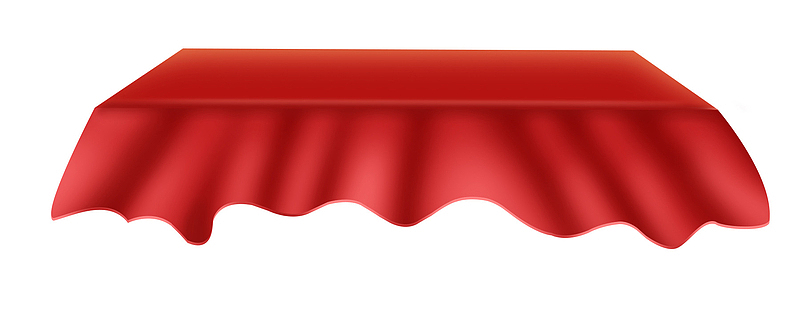红色桌布台面