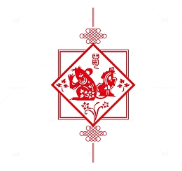鼠年中国结剪纸
