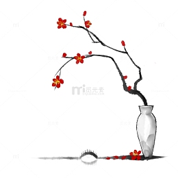 中国风梅花花瓶