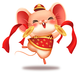新春鼠年开红包卡通