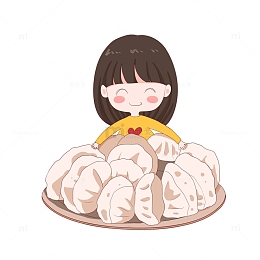 手绘一大盘饺子