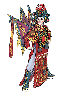 京剧插画分层插画