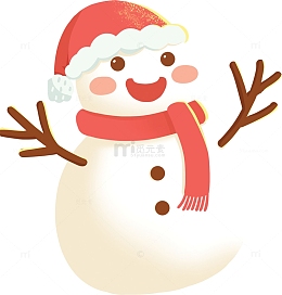 冬天手绘雪人矢量雪人