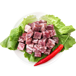 雪花牛肉粒素材