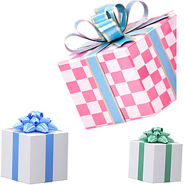 礼盒糖果色彩带