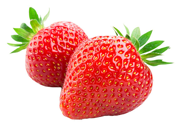 两个新鲜的大草莓