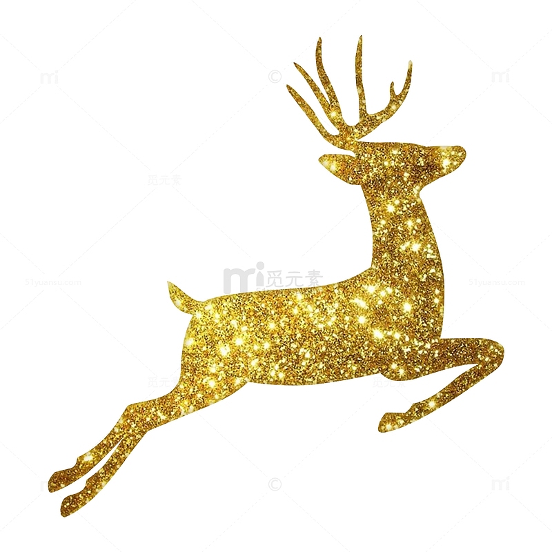 圣诞节小鹿金色飞奔