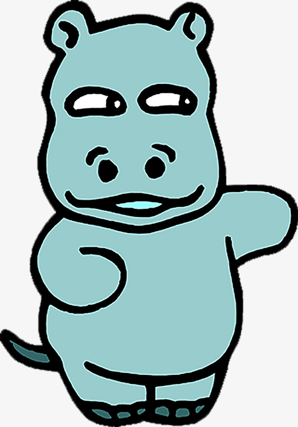 河马卡通插画素材