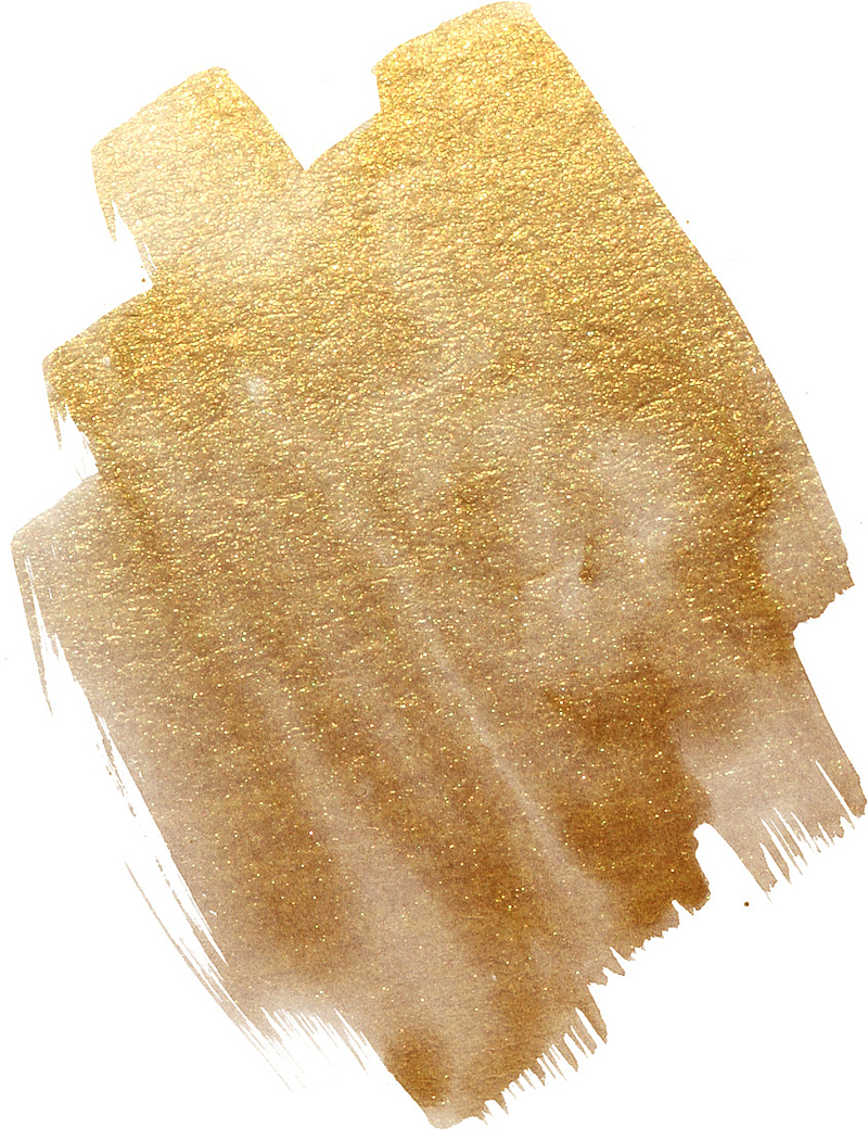 黄金漆质感墨迹透明PNG素材