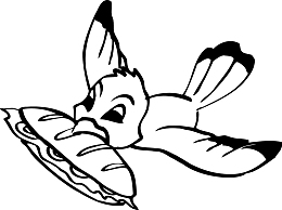 手绘线条卡通小鸟飞走