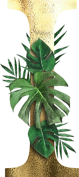 创意植物字母I