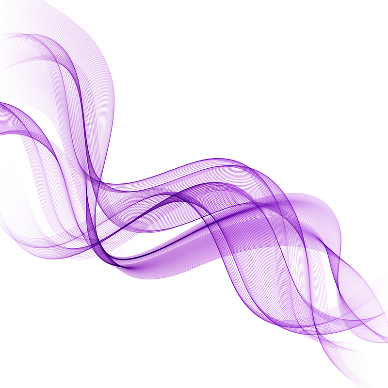 紫色线条透明波浪元素