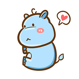 可爱 蓝 色 小河马