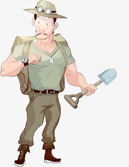 矢量一个农民和他的工具epspngpng扛锄头农民pngpng卡通农民形象png