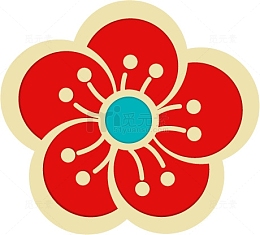 红色梅花图案