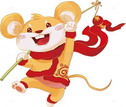生肖鼠挑灯元素